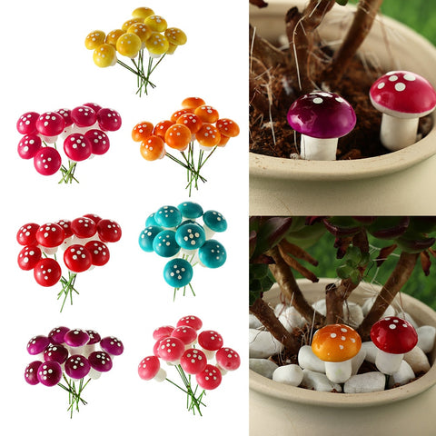 10/20pcs Miniature Artificial Foam Potted Plants Decor Mini Mushroom DIY Craft Home Garden Ornament Resin Crafts Moss Decoration