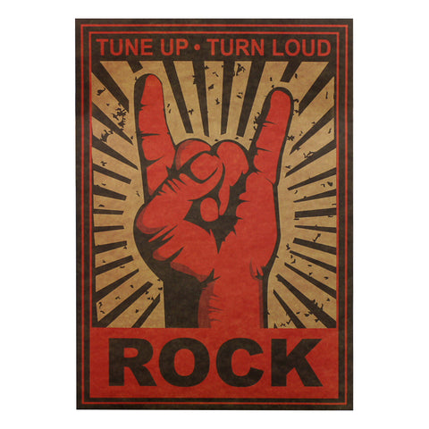 The Rock and Roll Rock Gestures Nostalgia Metal Rock Posters Decorative Painting Wall Sticker