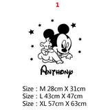 Cartoon Custom Name Mickey Mouse Minnie Vinyl Wall Sticker Decor For Kids Room Decoration Nursery Room  wall decal stickers