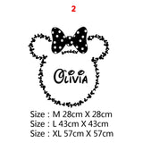 Cartoon Custom Name Mickey Mouse Minnie Vinyl Wall Sticker Decor For Kids Room Decoration Nursery Room  wall decal stickers