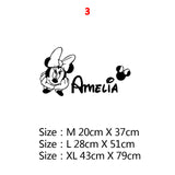 Cartoon Custom Name Mickey Mouse Minnie Vinyl Wall Sticker Decor For Kids Room Decoration Nursery Room  wall decal stickers