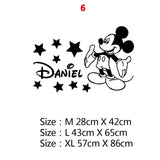 Cartoon Custom Name Mickey Mouse Minnie Vinyl Wall Sticker Decor For Kids Room Decoration Nursery Room  wall decal stickers