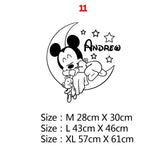 Cartoon Custom Name Mickey Mouse Minnie Vinyl Wall Sticker Decor For Kids Room Decoration Nursery Room  wall decal stickers