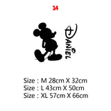 Cartoon Custom Name Mickey Mouse Minnie Vinyl Wall Sticker Decor For Kids Room Decoration Nursery Room  wall decal stickers