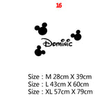 Cartoon Custom Name Mickey Mouse Minnie Vinyl Wall Sticker Decor For Kids Room Decoration Nursery Room  wall decal stickers