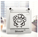 DIY Funny Cute Light bulb toilet paper Switch Stickers Wall Stickers Home Decoration Bedroom Parlor Decoration hot