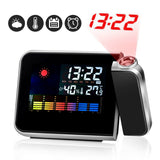 LED Digital Projection Alarm Clock With Weather Station Thermometer Date Display Digital Table Clock USB Charger Alarm Clock New