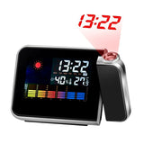 LED Digital Projection Alarm Clock With Weather Station Thermometer Date Display Digital Table Clock USB Charger Alarm Clock New