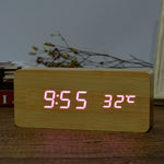 FiBiSonic Alarm Clocks with Thermometer ,Wood Wooden Led clocks, Digital Table Clock,Electronic Clocks With Cost