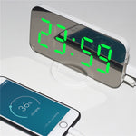 Digital led despertador snooze display tempo noite mesa de led 2 portas carregador usb para iphone android telefone alarme espelho relógio