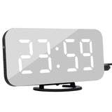 Digital led despertador snooze display tempo noite mesa de led 2 portas carregador usb para iphone android telefone alarme espelho relógio