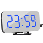 Digital led despertador snooze display tempo noite mesa de led 2 portas carregador usb para iphone android telefone alarme espelho relógio