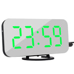 Digital led despertador snooze display tempo noite mesa de led 2 portas carregador usb para iphone android telefone alarme espelho relógio