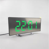 Digital led despertador snooze display tempo noite mesa de led 2 portas carregador usb para iphone android telefone alarme espelho relógio