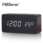 FiBiSonic Alarm Clocks with Thermometer ,Wood Wooden Led clocks, Digital Table Clock,Electronic Clocks With Cost