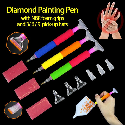 Diamond Painting Pen with NBR Foam Holder Comfortable to Grip Useful Tool Avoid Hand Pain For Diamond Embroidery Mosaic Pattern