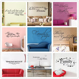 % Art Words Quote Wall Sticker Family Quotes Wall Decal Home Decoration Bedroom living room Removable Vinyl Butterfly flowers