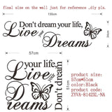 % Art Words Quote Wall Sticker Family Quotes Wall Decal Home Decoration Bedroom living room Removable Vinyl Butterfly flowers